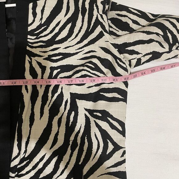Chico’s Jacket Black & White Zebra Animal Print Open Blazer Chicos size 3 16/18 - Picture 5 of 7